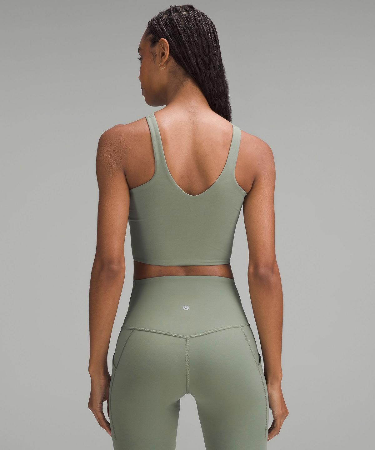 Soutien Gorge Sport Lululemon Bend This V and Racer Femme Grise Vert | FR_LuLu77325