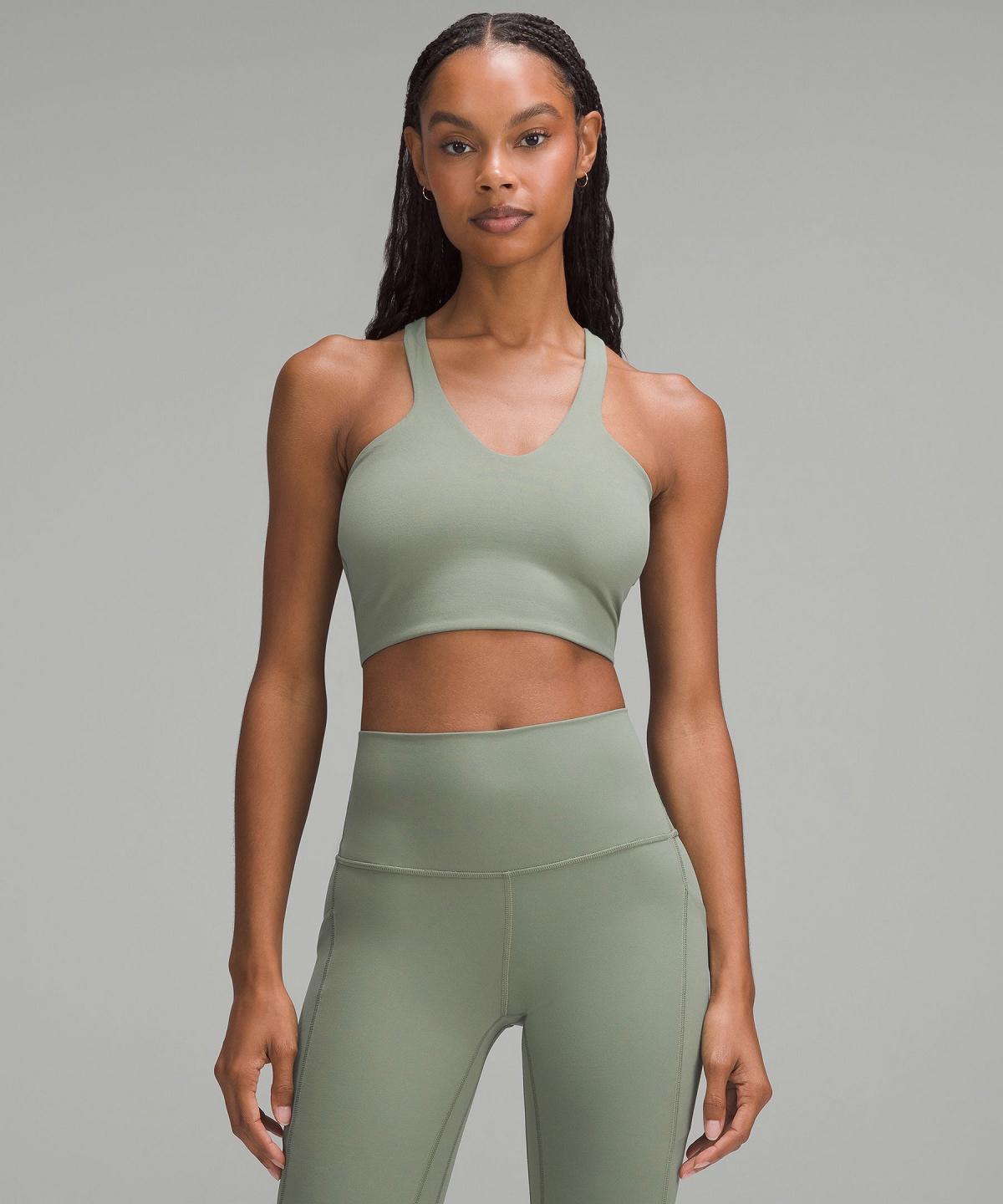 Soutien Gorge Sport Lululemon Bend This V and Racer Femme Grise Vert | FR_LuLu77325