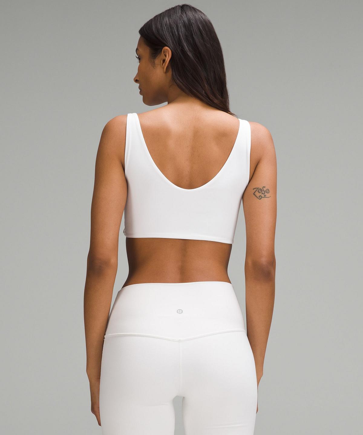 Soutien Gorge Sport Lululemon Bend This Scoop and Square Femme Blanche | FR_LuLu44197