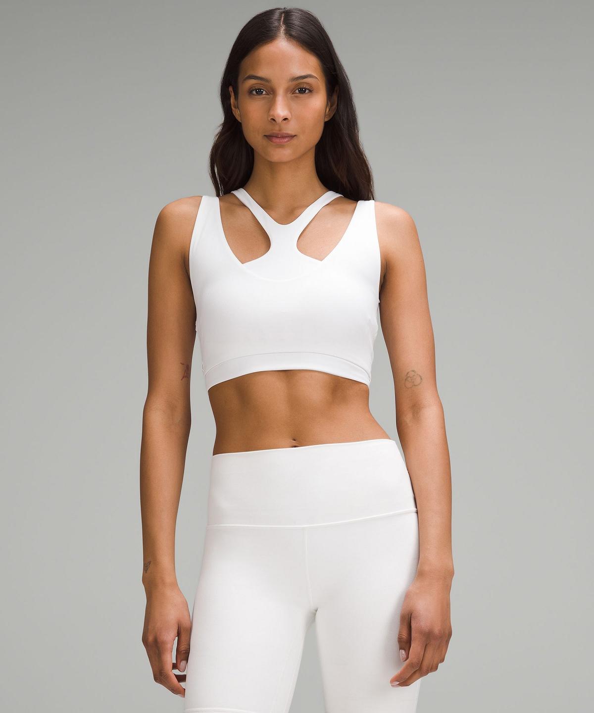 Soutien Gorge Sport Lululemon Bend This Scoop and Square Femme Blanche | FR_LuLu44197