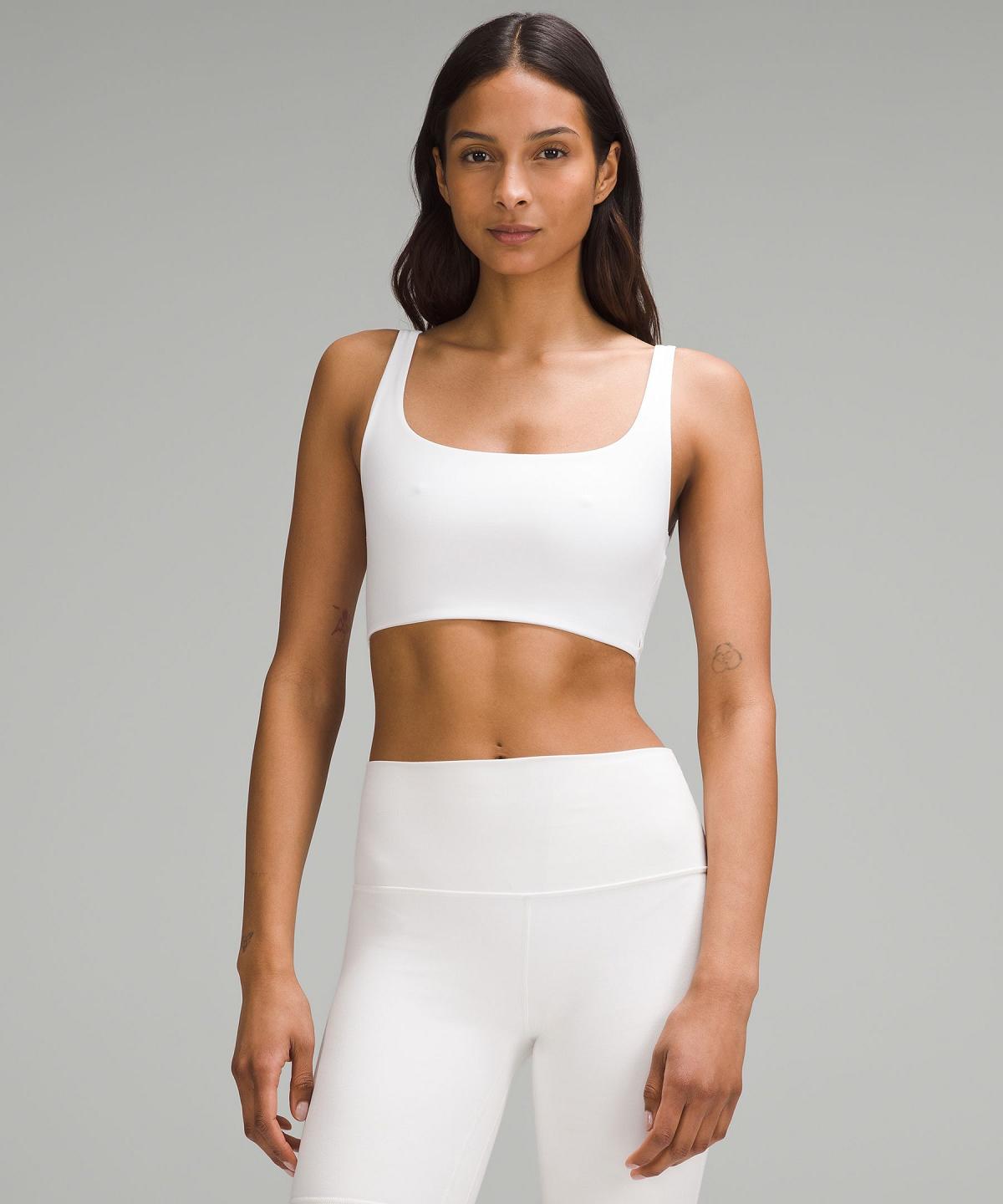 Soutien Gorge Sport Lululemon Bend This Scoop and Square Femme Blanche | FR_LuLu44197