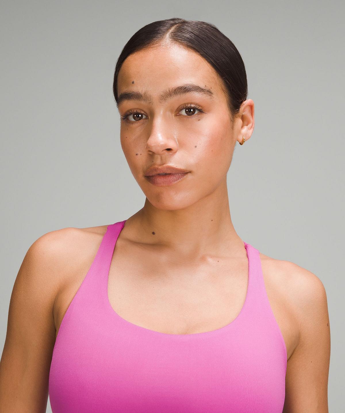 Soutien Gorge Sport Lululemon Energy Longline Femme Rose | FR_LuLu27893