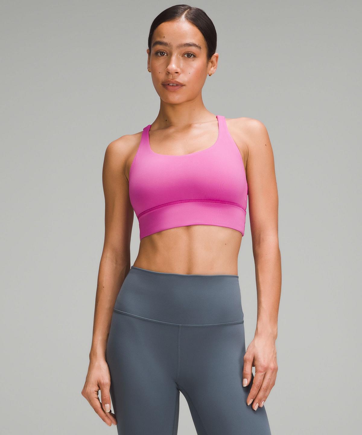 Soutien Gorge Sport Lululemon Energy Longline Femme Rose | FR_LuLu27893