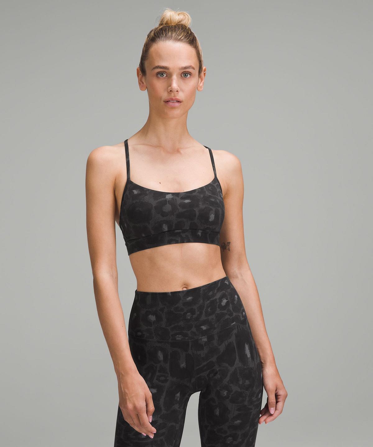 Soutien Gorge Sport Lululemon Flow Y Nulu Femme Leopard Noir Multicolore | FR_LuLu61242