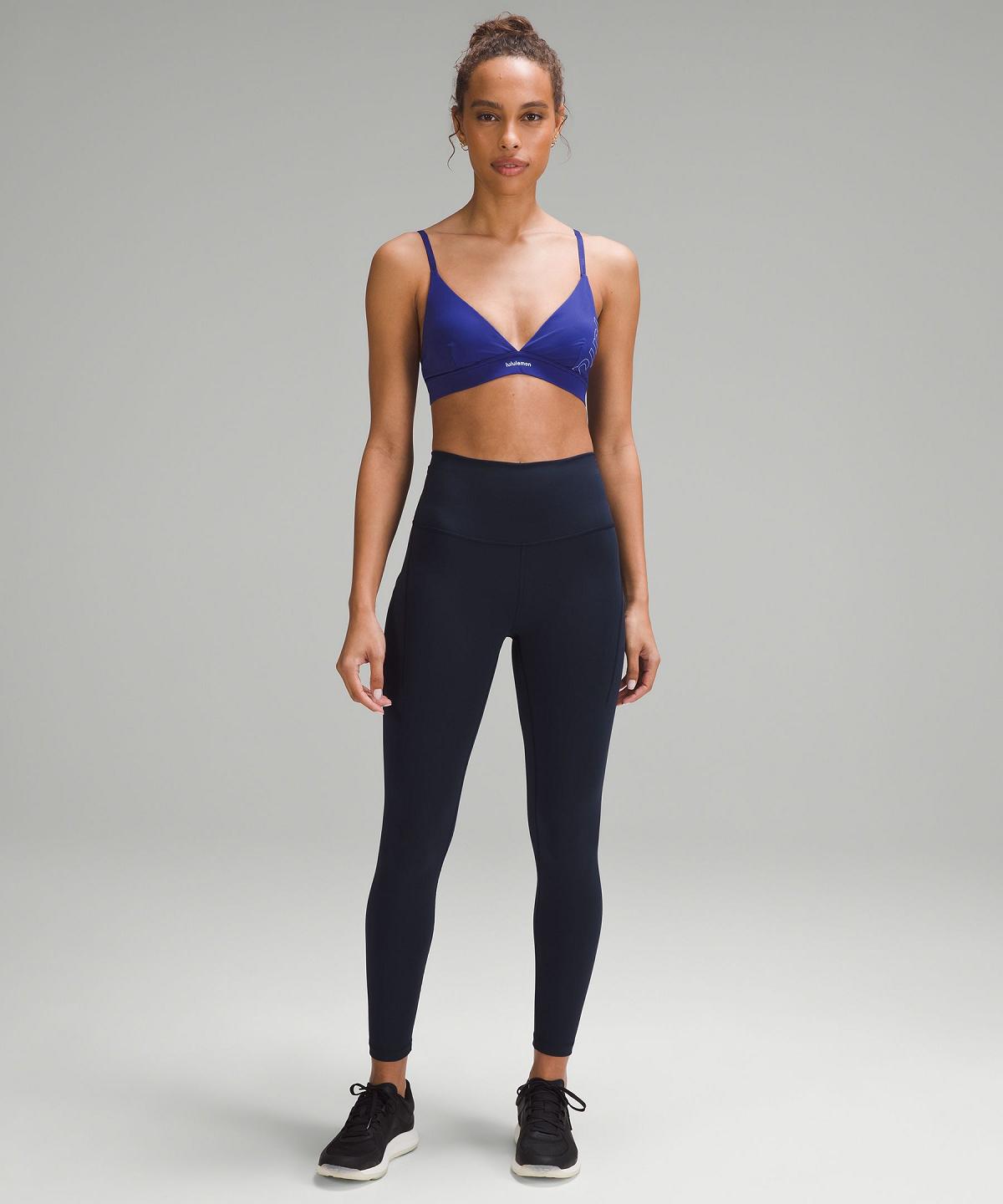 Soutien Gorge Sport Lululemon License to Train Triangle Light Support, A/B Cup Femme Bleu | FR_LuLu51119