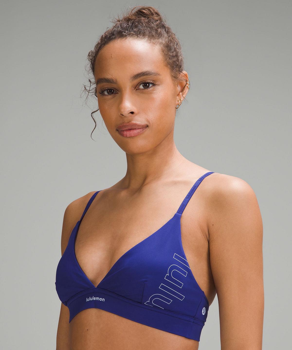 Soutien Gorge Sport Lululemon License to Train Triangle Light Support, A/B Cup Femme Bleu | FR_LuLu51119