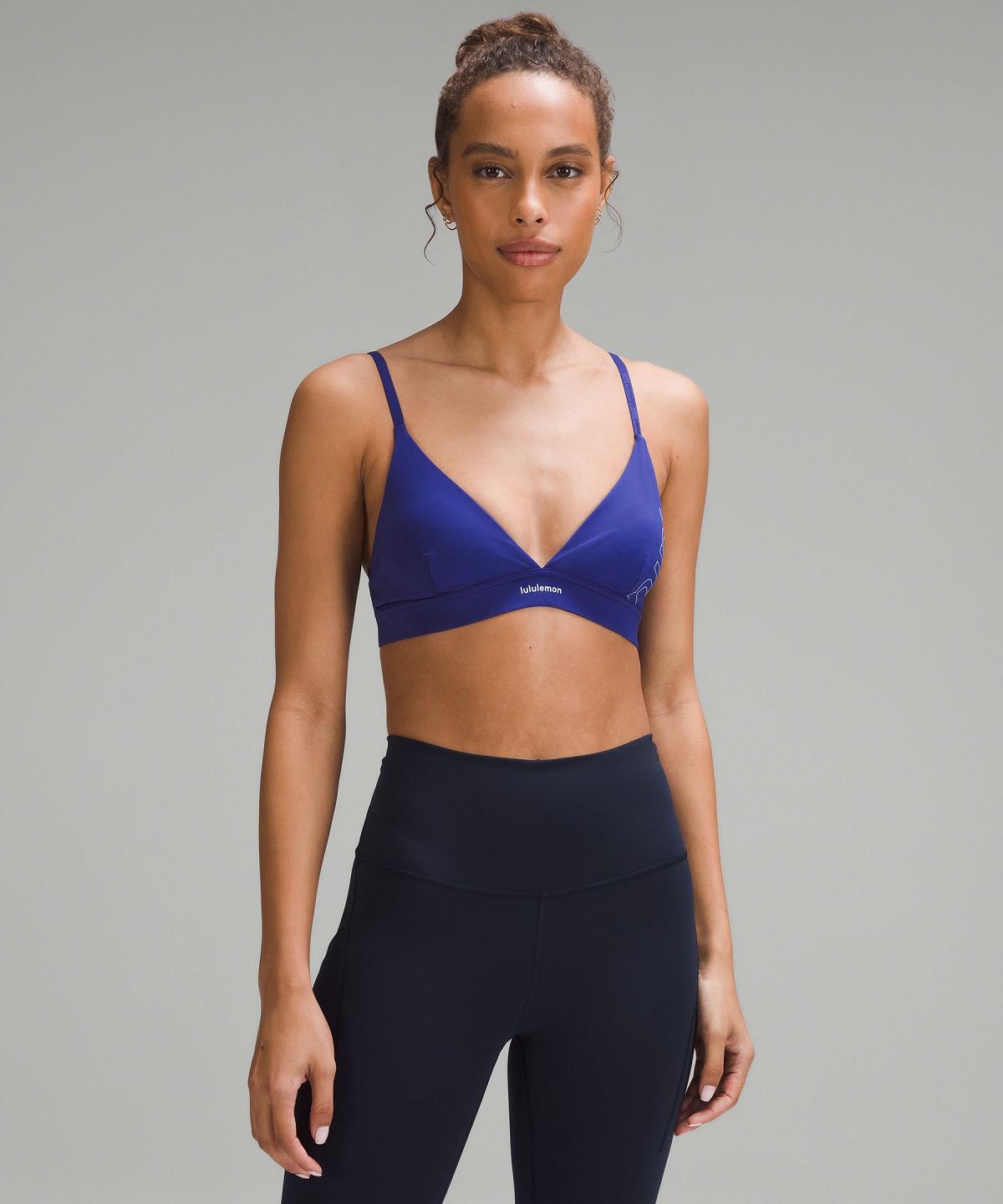 Soutien Gorge Sport Lululemon License to Train Triangle Light Support, A/B Cup Femme Bleu | FR_LuLu51119