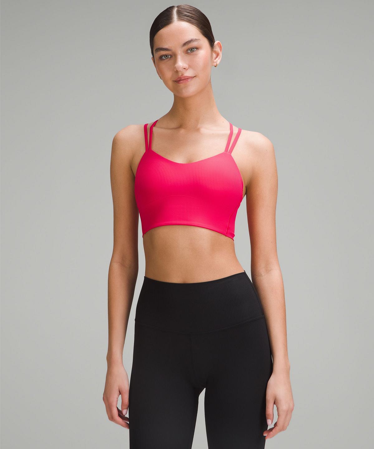 Soutien Gorge Sport Lululemon Like a Cloud Ribbed Longline Femme Rouge | FR_LuLu99404