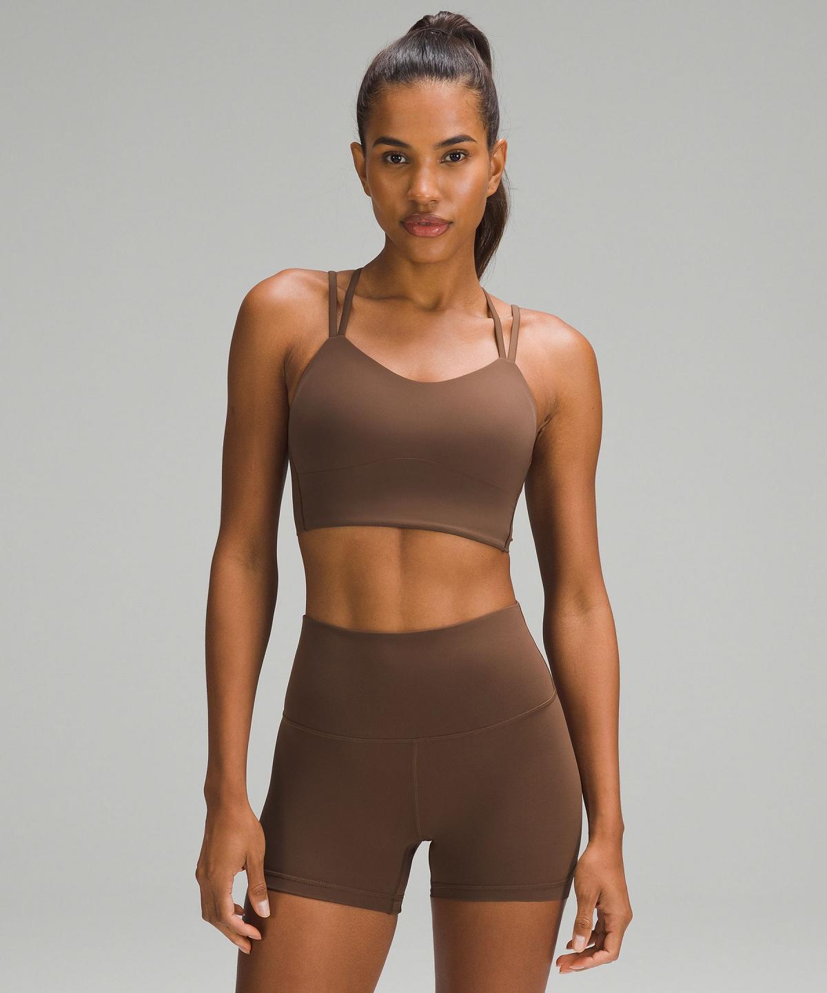 Soutien Gorge Sport Lululemon Like a Cloud Longline Femme Marron | FR_LuLu62671