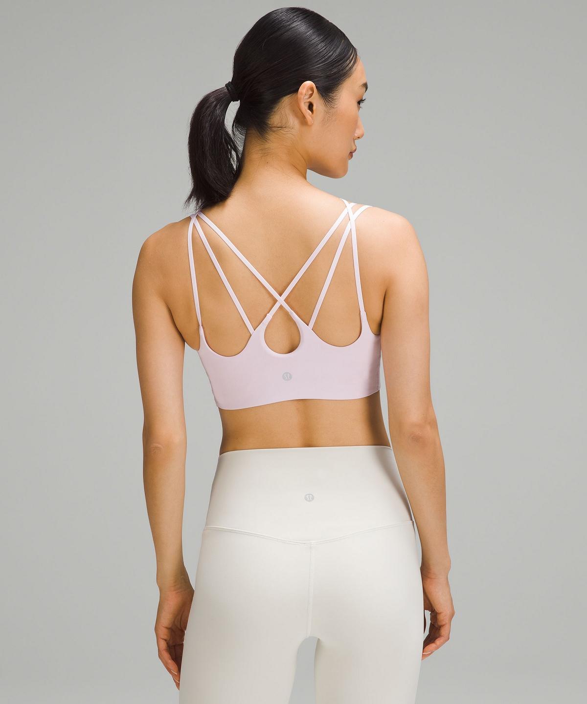 Soutien Gorge Sport Lululemon Ribbed Nulu Strappy Yoga Femme Rose | FR_LuLu36724