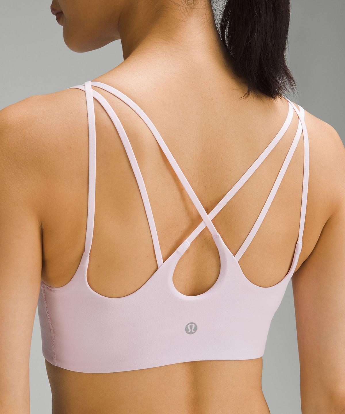 Soutien Gorge Sport Lululemon Ribbed Nulu Strappy Yoga Femme Rose | FR_LuLu36724