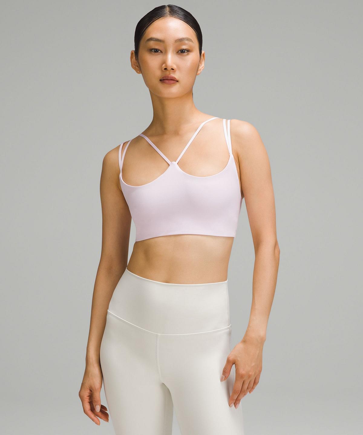 Soutien Gorge Sport Lululemon Ribbed Nulu Strappy Yoga Femme Rose | FR_LuLu36724