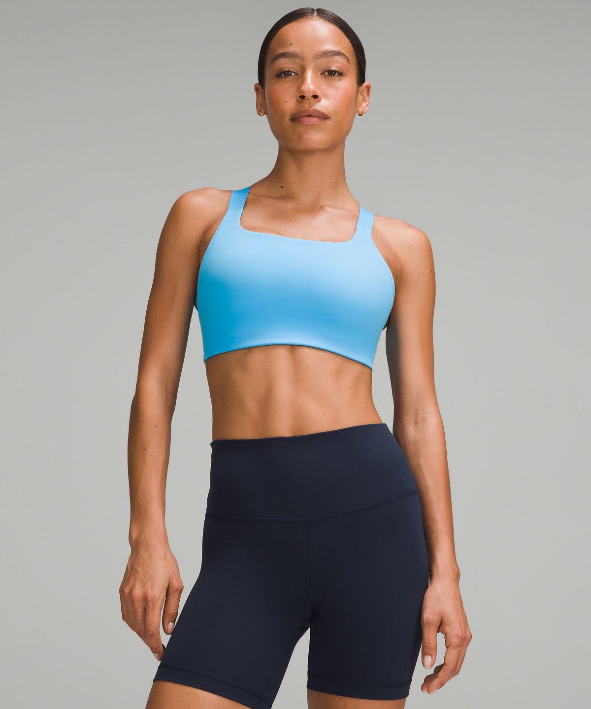 Soutien Gorge Sport Lululemon Ultralu Square-Neck Workout Femme Bleu Noir | FR_LuLu31345