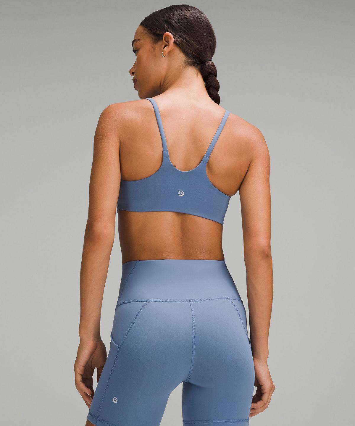 Soutien Gorge Sport Lululemon Wunder Train Strappy Racer Femme Bleu | FR_LuLu34742