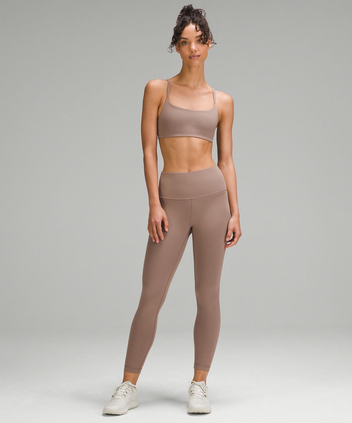 Soutien Gorge Sport Lululemon Wunder Train Strappy Racer Ribbed Femme Marron | FR_LuLu11457