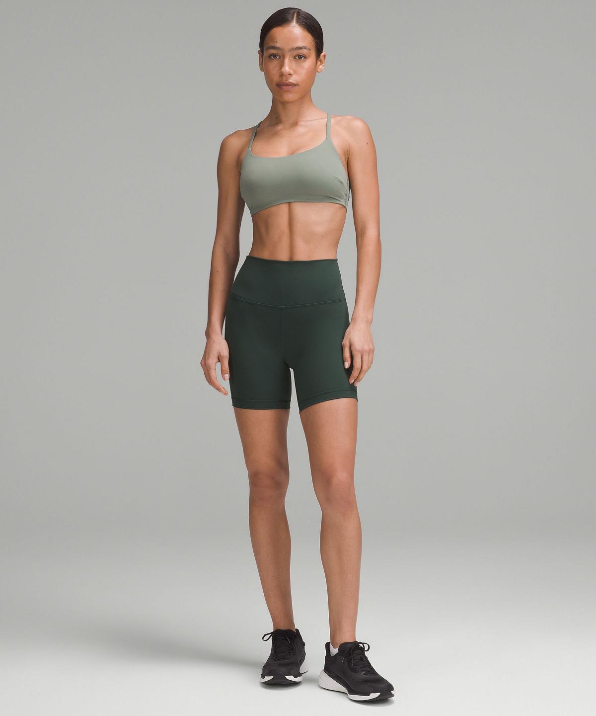 Soutien Gorge Sport Lululemon Wunder Train Strappy Racer Femme Grise Vert | FR_LuLu25608