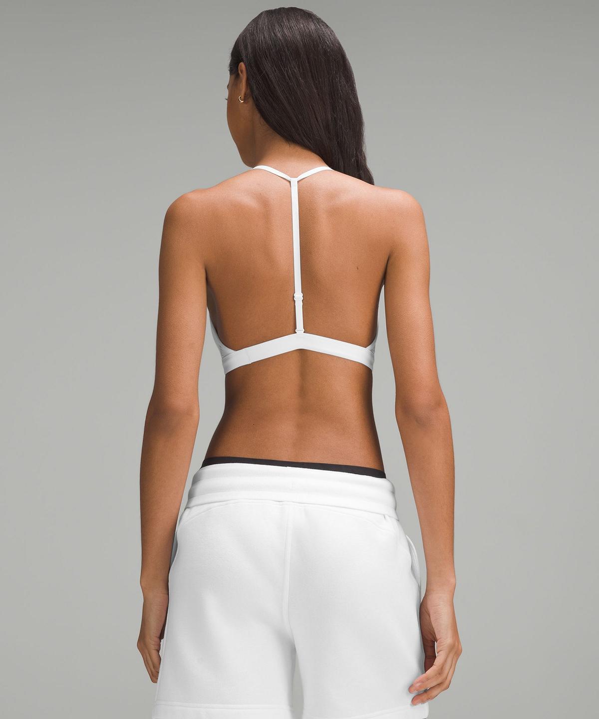 Soutien Gorge Sport Lululemon Wundermost Ultra-Soft Nulu T-Strap Trianglelette Femme Blanche | FR_LuLu61945