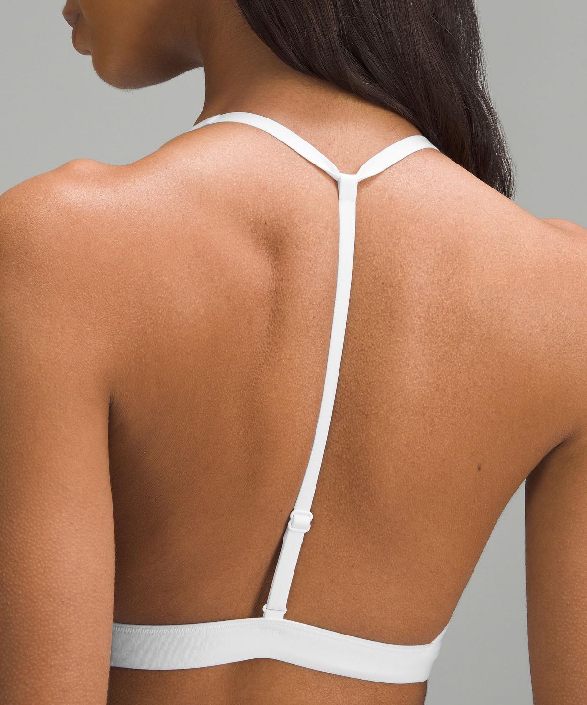 Soutien Gorge Sport Lululemon Wundermost Ultra-Soft Nulu T-Strap Trianglelette Femme Blanche | FR_LuLu61945