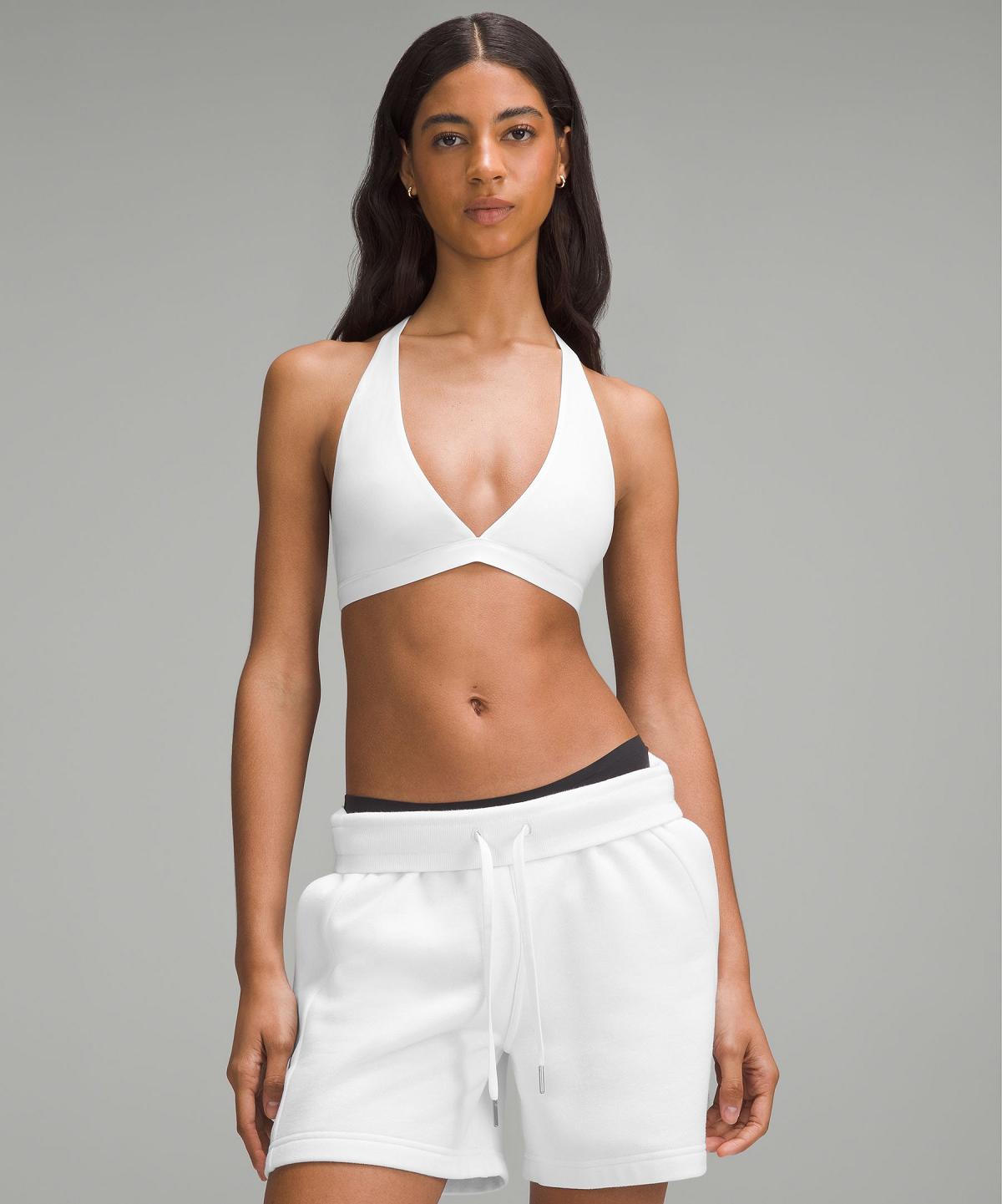 Soutien Gorge Sport Lululemon Wundermost Ultra-Soft Nulu T-Strap Trianglelette Femme Blanche | FR_LuLu61945