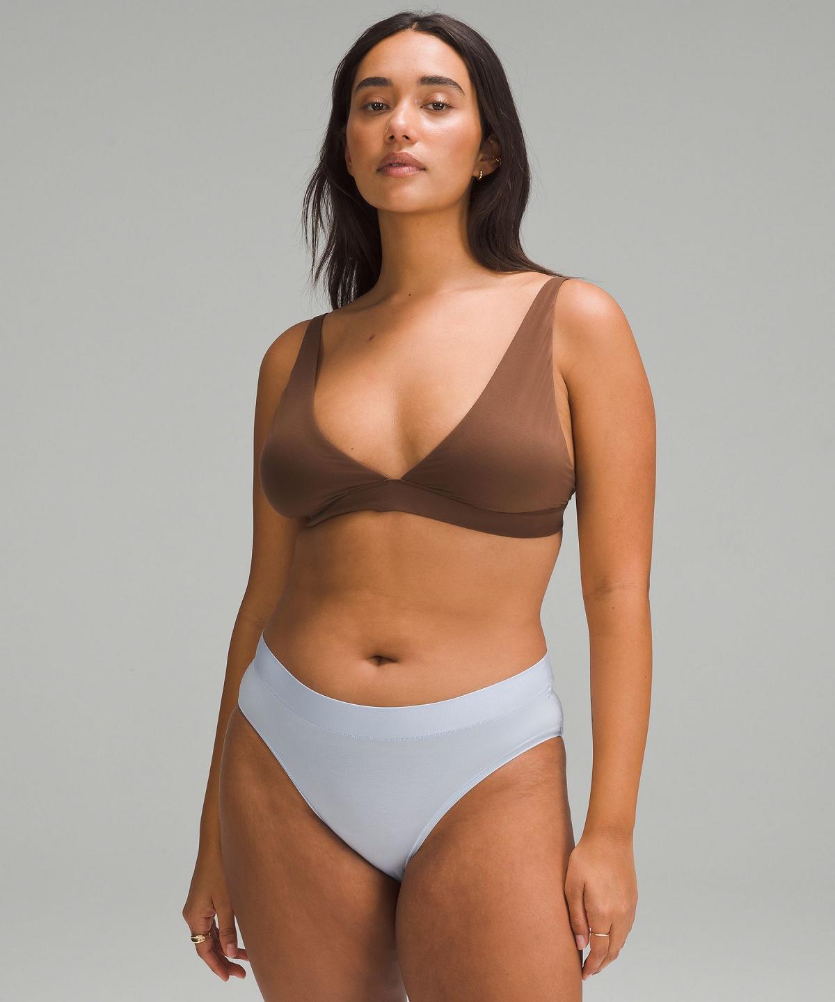 Soutien Gorge Sport Lululemon Wundermost Ultra-Soft Nulu Trianglelette A–D Cups Femme Marron | FR_LuLu98505