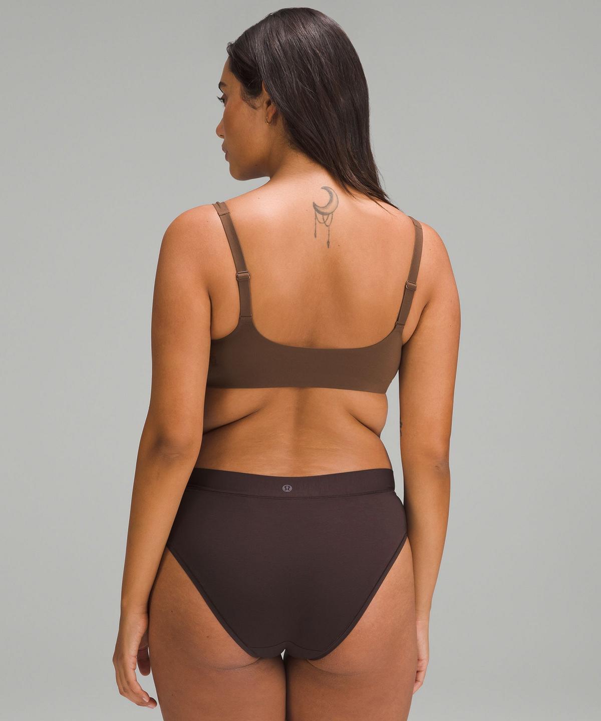 Soutien Gorge Sport Lululemon Wundermost Ultra-Soft Nulu Scoop-Necklette A–D Cups Femme Marron | FR_LuLu70952