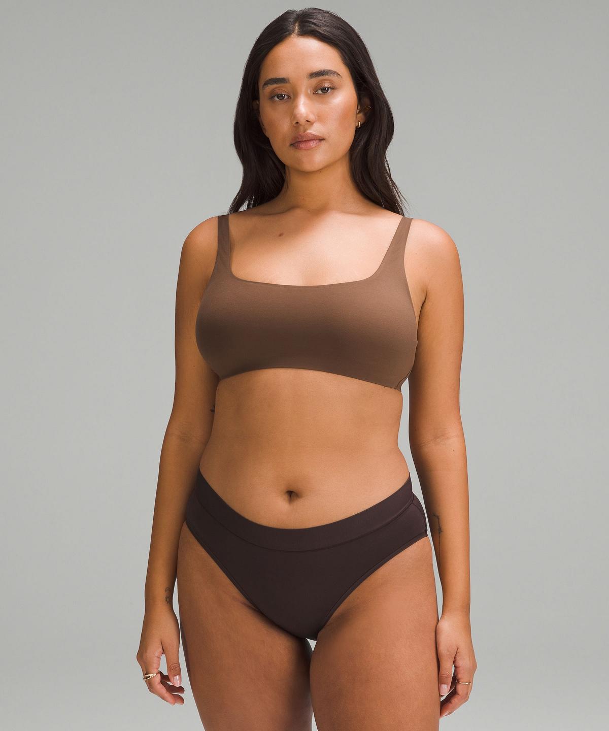 Soutien Gorge Sport Lululemon Wundermost Ultra-Soft Nulu Scoop-Necklette A–D Cups Femme Marron | FR_LuLu70952