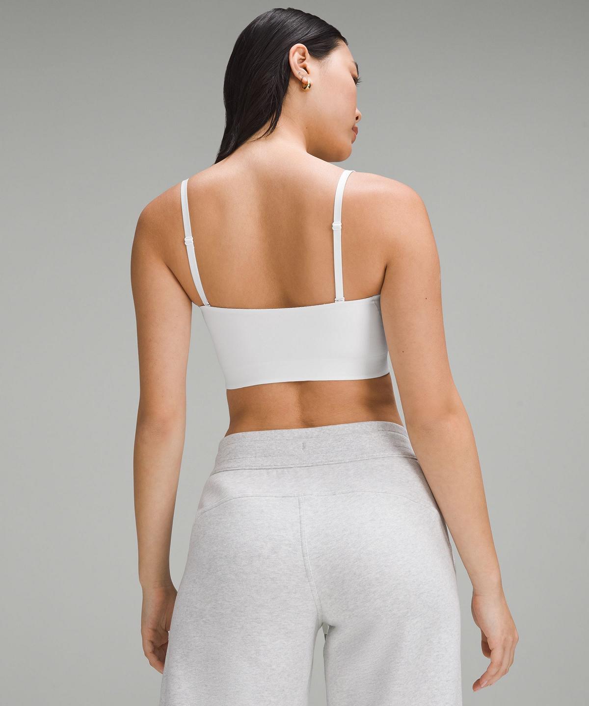 Soutien Gorge Sport Lululemon Wundermost Ultra-Soft Nulu Bandeaulette Femme Blanche | FR_LuLu53712