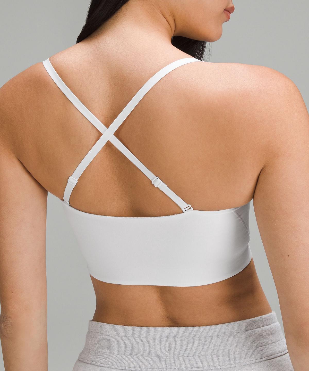 Soutien Gorge Sport Lululemon Wundermost Ultra-Soft Nulu Bandeaulette Femme Blanche | FR_LuLu53712