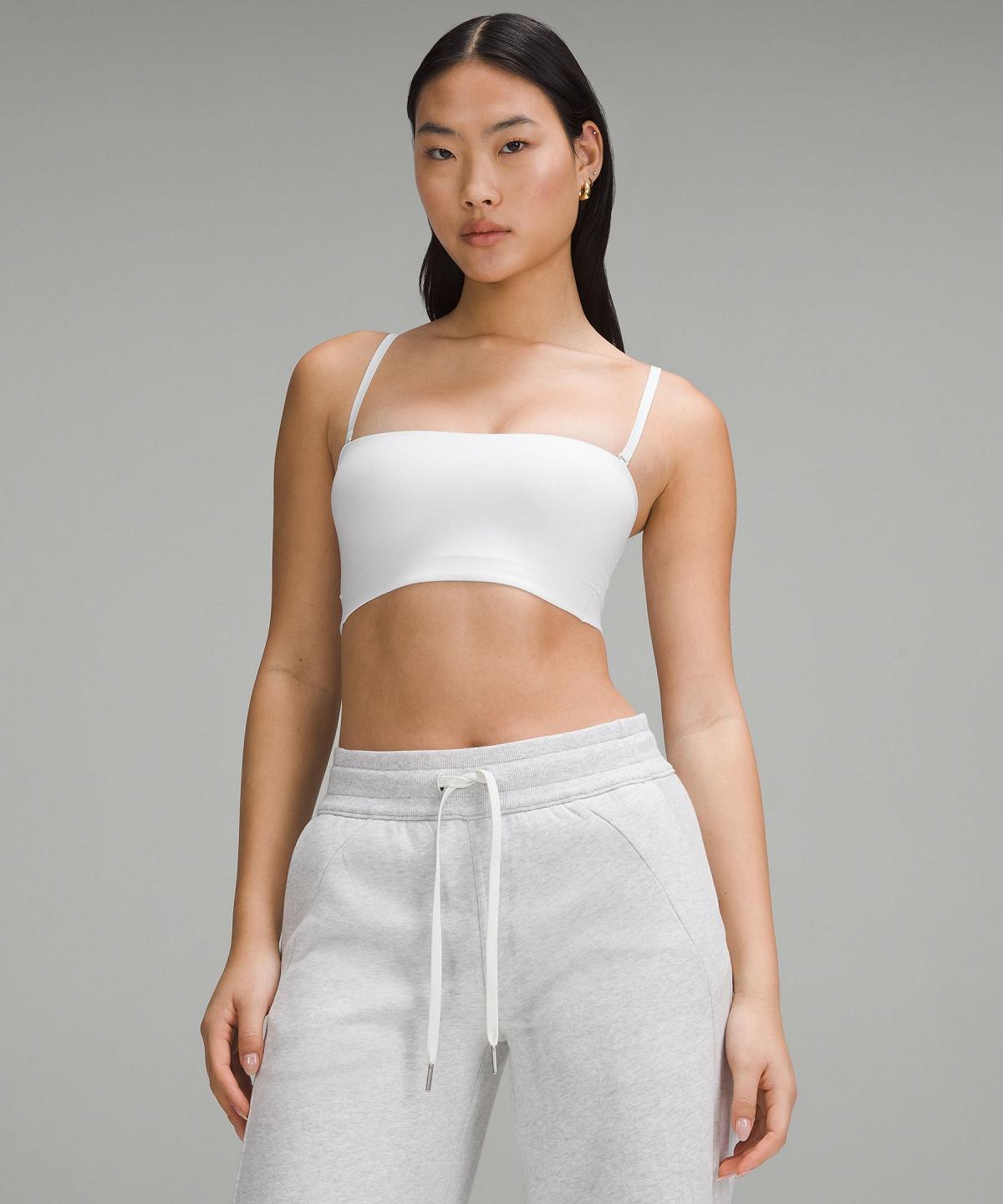 Soutien Gorge Sport Lululemon Wundermost Ultra-Soft Nulu Bandeaulette Femme Blanche | FR_LuLu53712