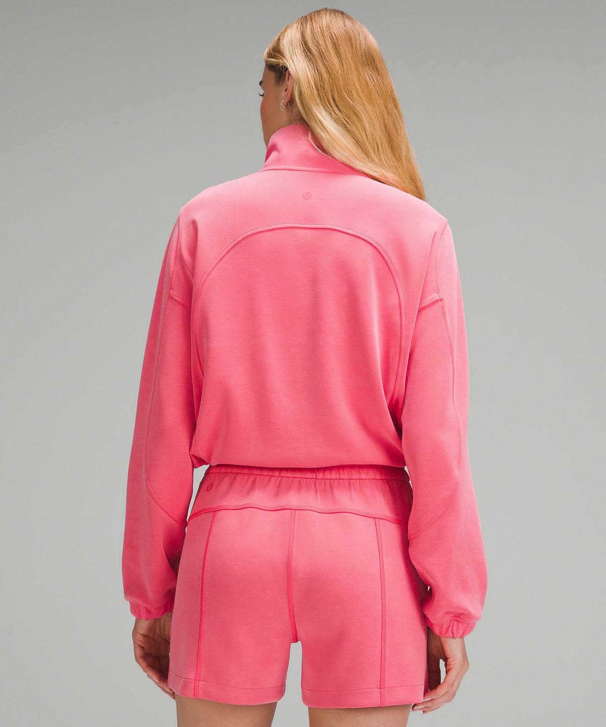 Sweats À Capuche Et Sweatshirts Lululemon Brushed Softstreme Half Zip Femme Rose | FR_LuLu32158