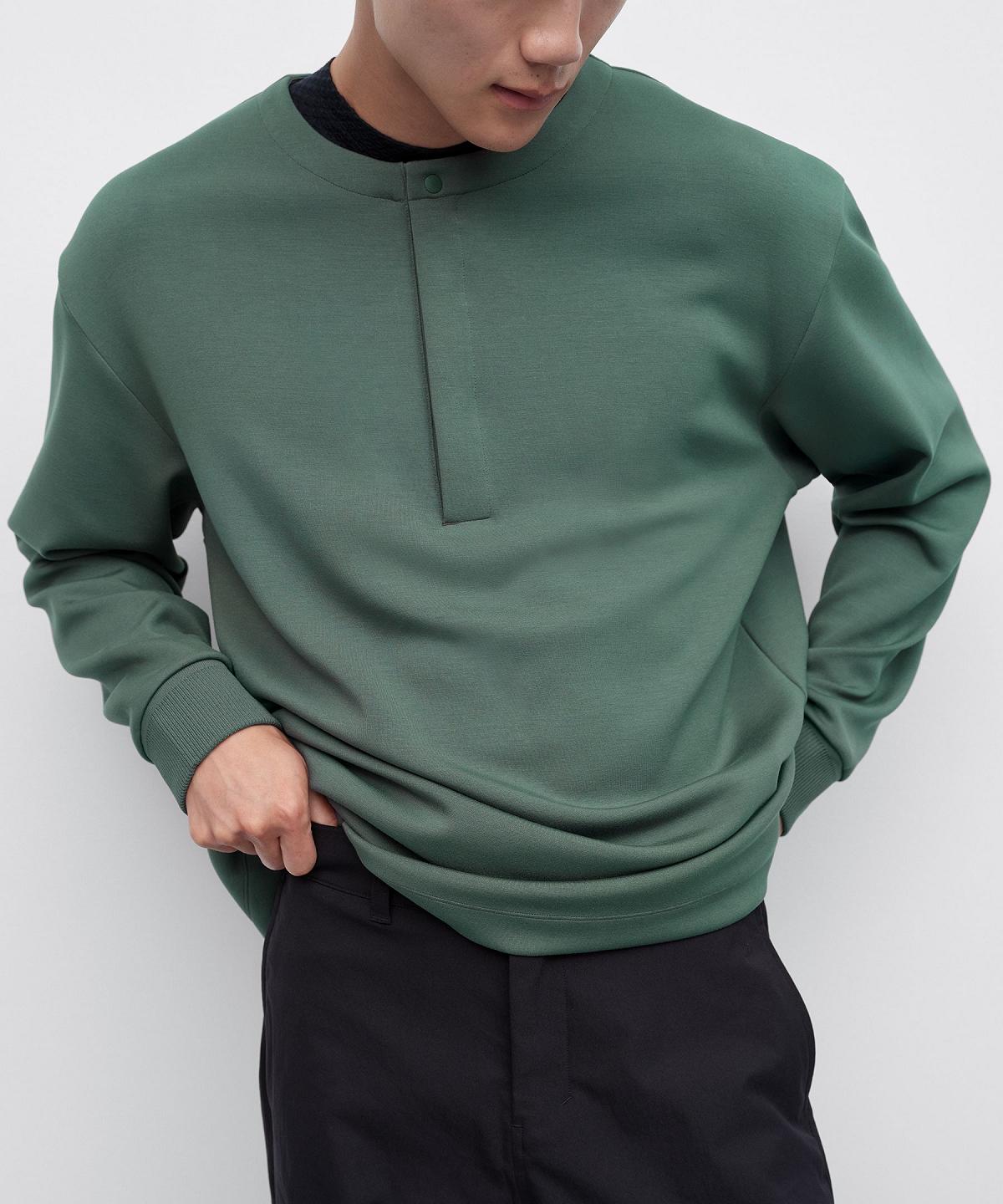 Sweats À Capuche Et Sweatshirts Lululemon Softstreme Oversized-Fit Long-Sleeve Henley Homme Vert | FR_LuLu80840