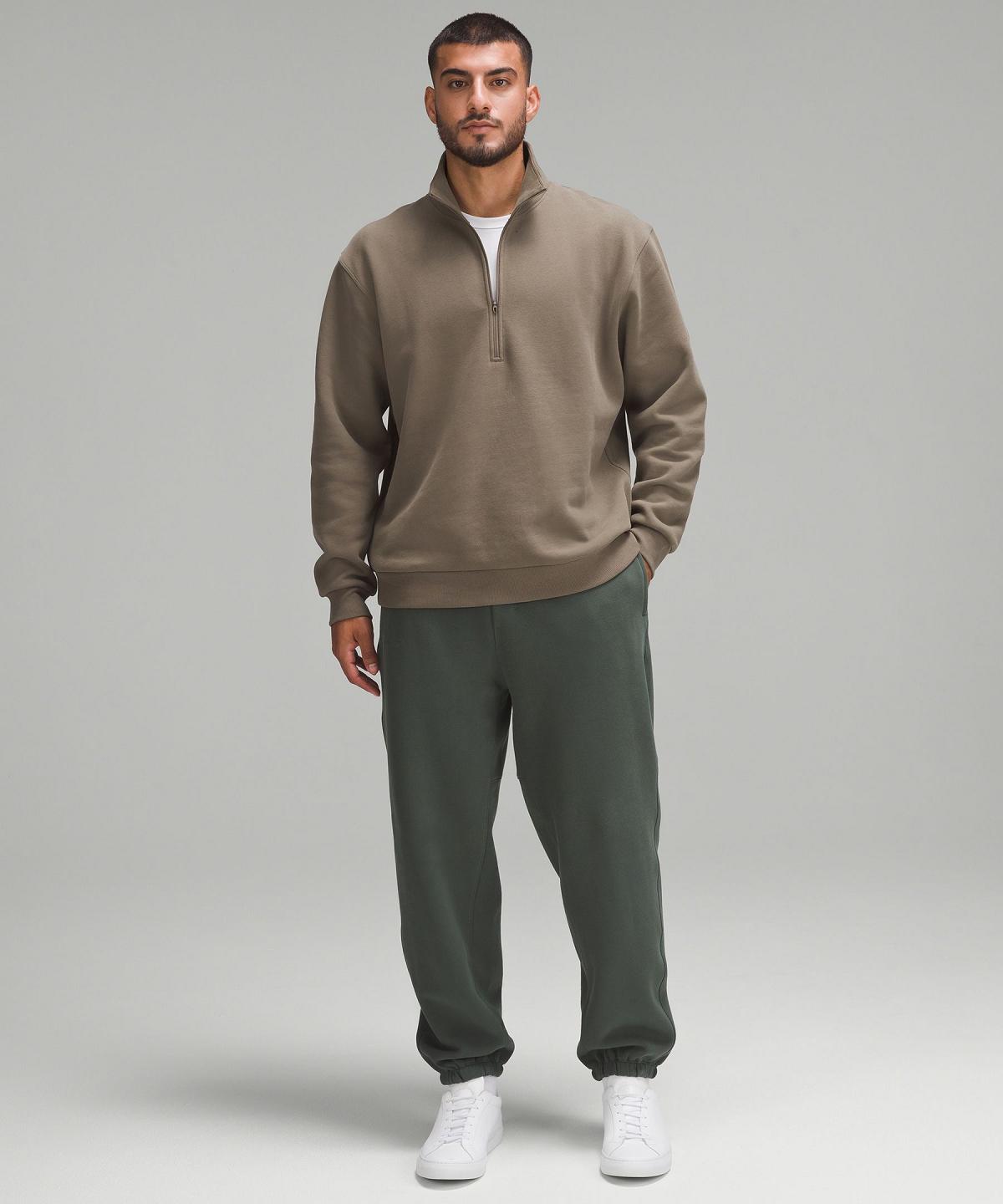 Sweats À Capuche Et Sweatshirts Lululemon Steady State Half Zip Homme Kaki | FR_LuLu43601