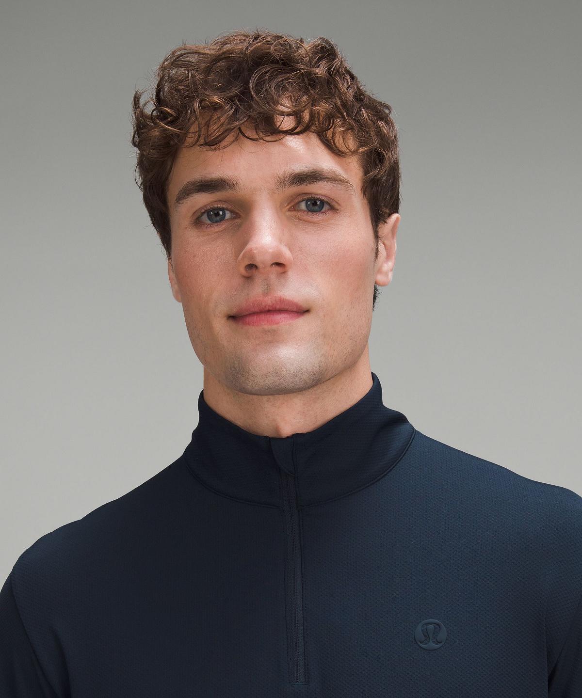 Sweats À Capuche Et Sweatshirts Lululemon Long-Sleeve Golf Half Zip Homme Bleu Marine | FR_LuLu82420