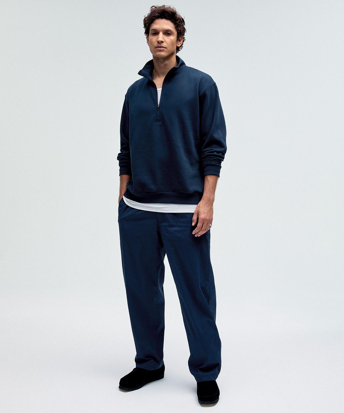 Sweats À Capuche Et Sweatshirts Lululemon Steady State Half Zip Homme Bleu Marine | FR_LuLu26843