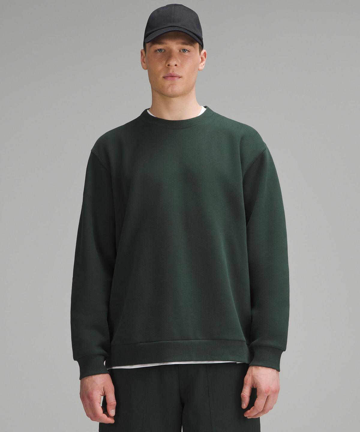 Sweats À Capuche Et Sweatshirts Lululemon Steady State Crew Homme Vert | FR_LuLu56350