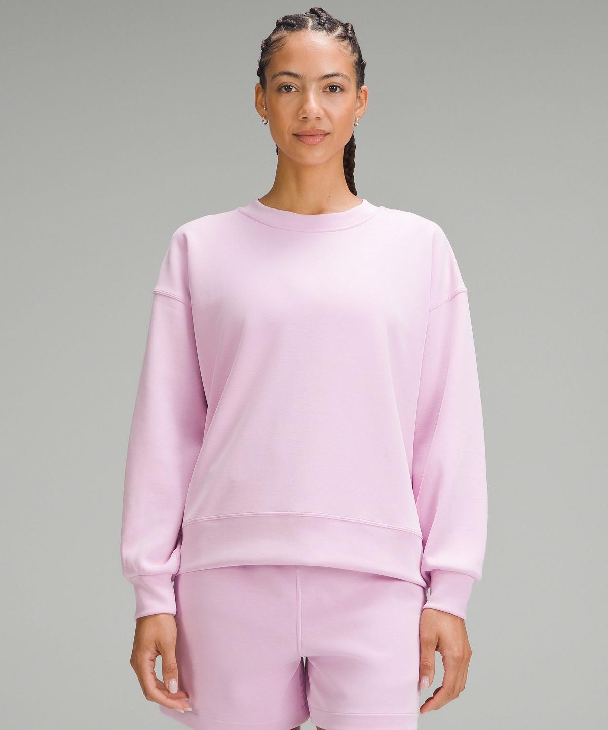 Sweats À Capuche Et Sweatshirts Lululemon Softstreme Perfectly Oversized Crewneck Pullover Femme Rose | FR_LuLu23629