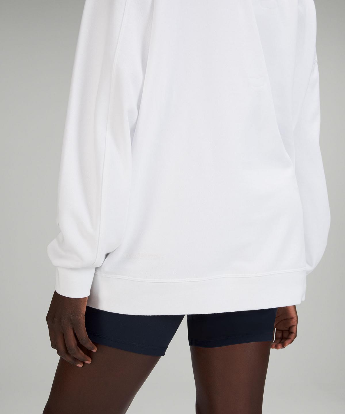 Sweats À Capuche Et Sweatshirts Lululemon Perfectly Oversized Crew Femme Blanche | FR_LuLu67165