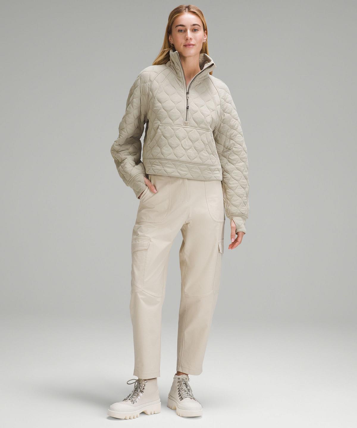 Sweats À Capuche Et Sweatshirts Lululemon Scuba Oversized Quilted Half Zip Femme Beige | FR_LuLu68522