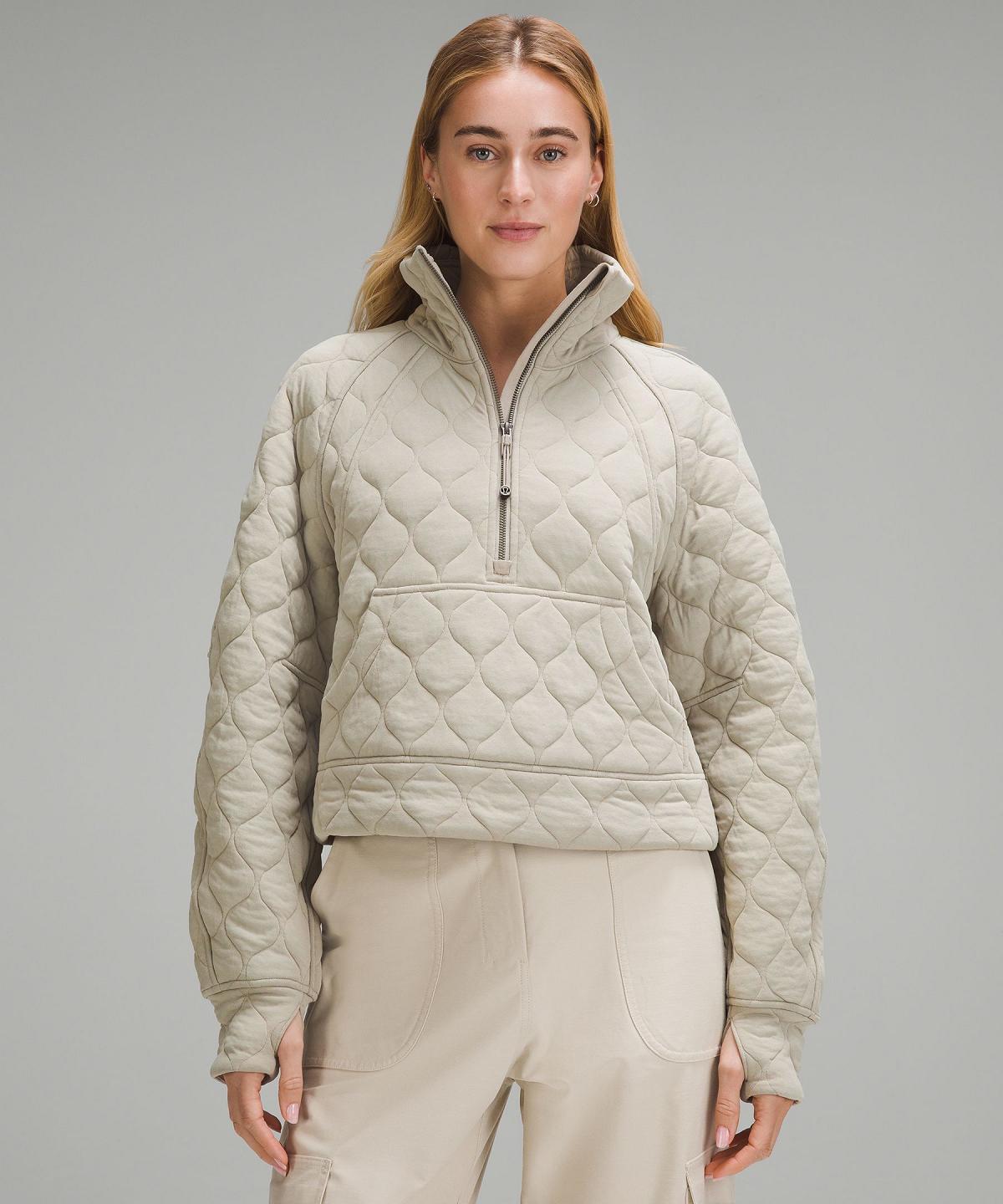 Sweats À Capuche Et Sweatshirts Lululemon Scuba Oversized Quilted Half Zip Femme Beige | FR_LuLu68522