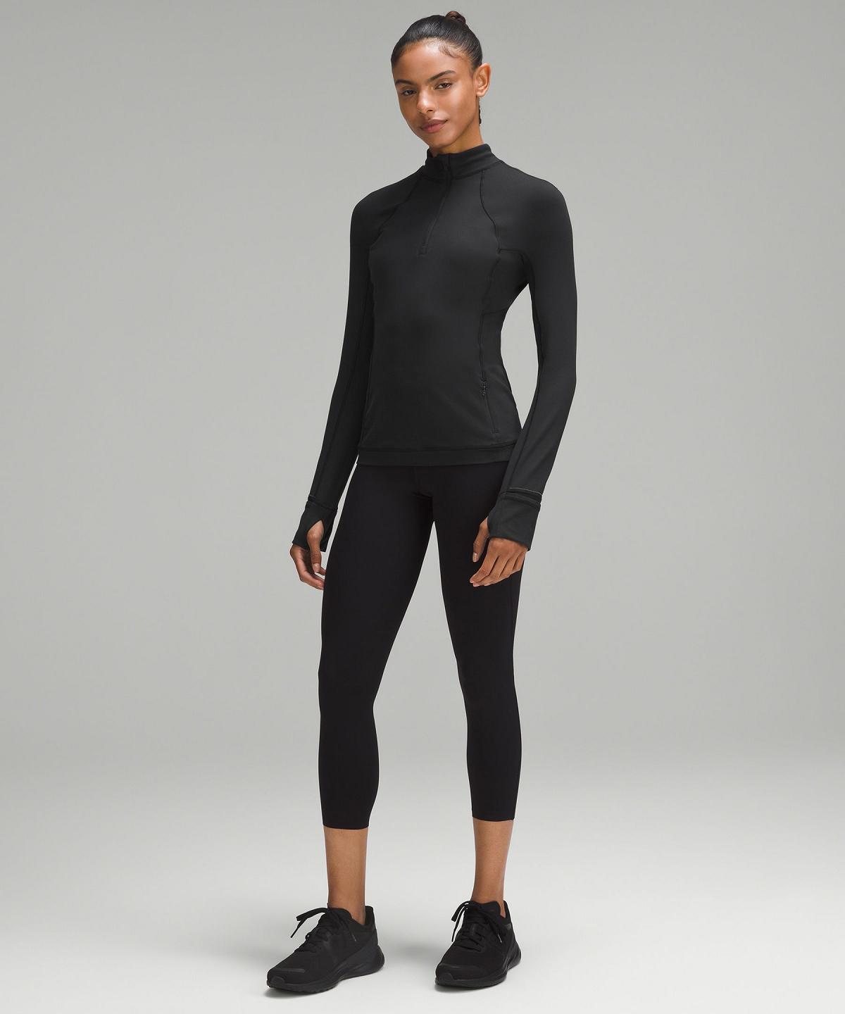 Sweats À Capuche Et Sweatshirts Lululemon It's Rulu Half Zip Femme Noir | FR_LuLu48324