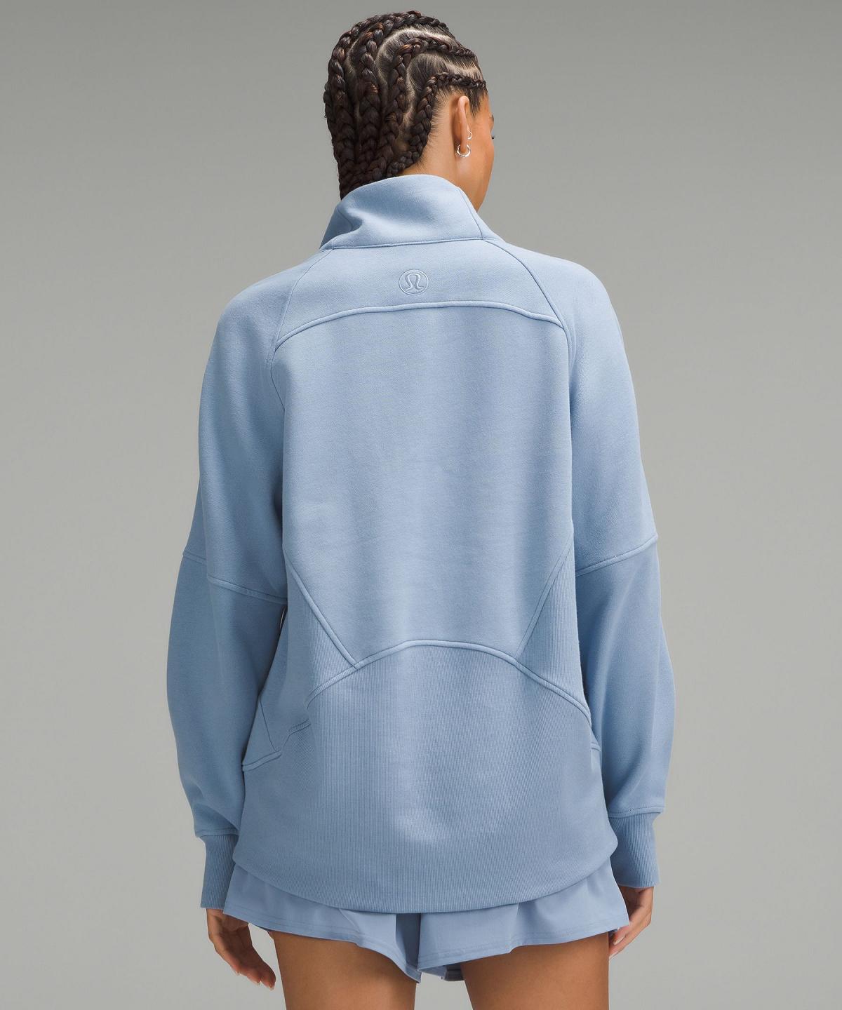 Sweats À Capuche Et Sweatshirts Lululemon Scuba Oversized Funnel-Neck Half Zip Femme Bleu | FR_LuLu29885