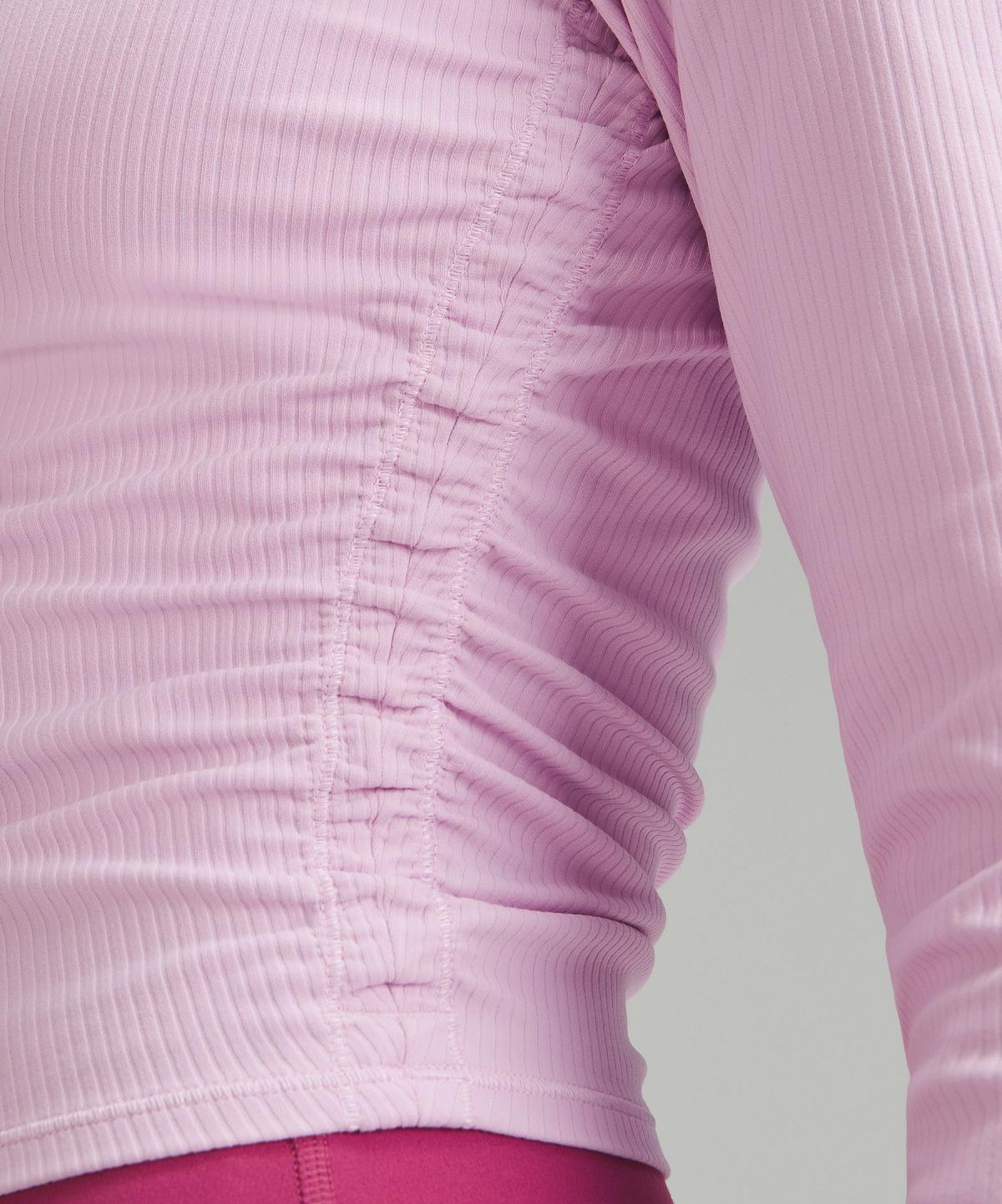 T Shirts Lululemon All It Takes Ribbed Nulu Long-Sleeve Femme Rose | FR_LuLu73871