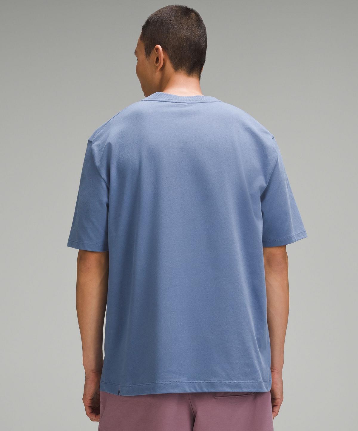 T Shirts Lululemon Heavyweight Cotton Jersey Homme Bleu | FR_LuLu82348