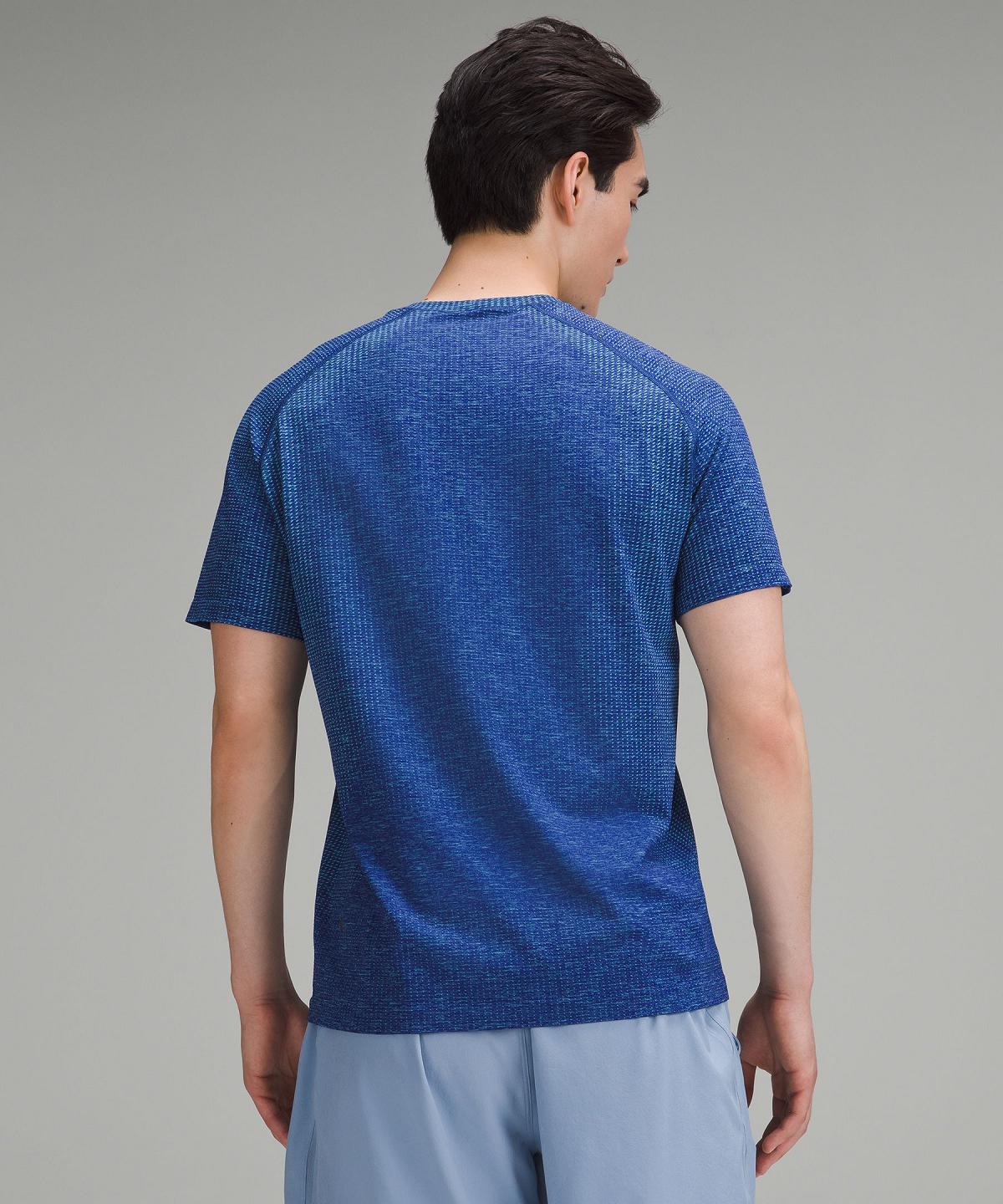 T Shirts Lululemon Metal Vent Tech Short-Sleeve Homme Bleu | FR_LuLu90690