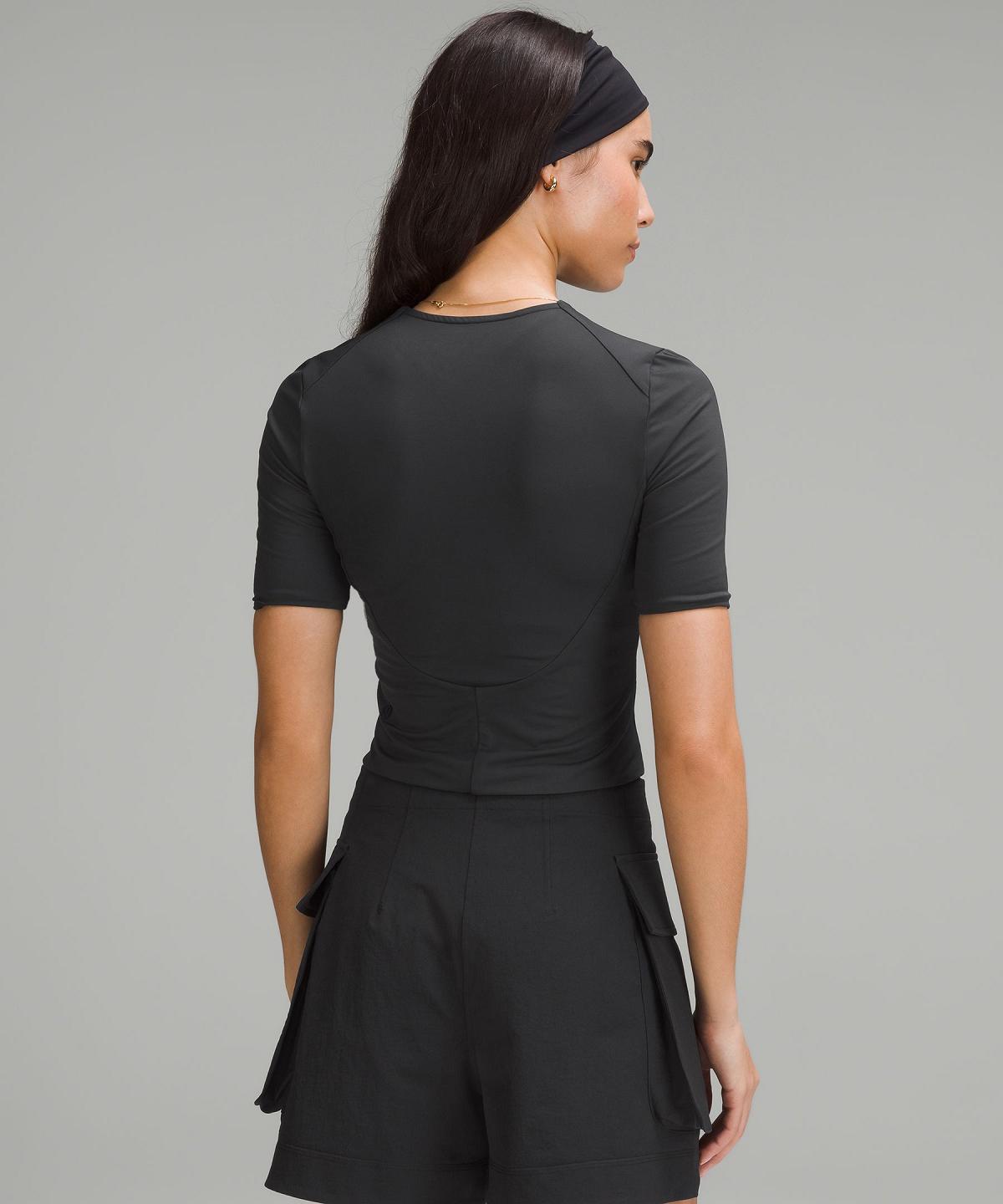 T Shirts Lululemon Tight-Fit Lined Femme Noir | FR_LuLu72555